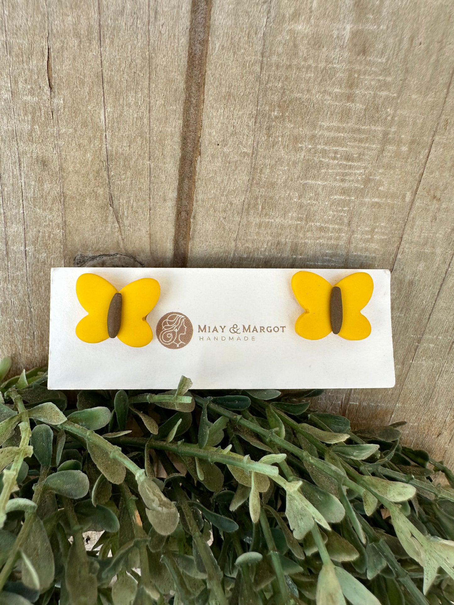 Yellow Butterfly Stud Earrings